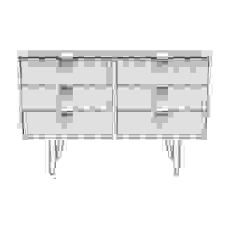 Diamond 6 Drawer Twin Chest Gold Legs Gold Legs In White,Pink,Blue,Grey Or Bardolino